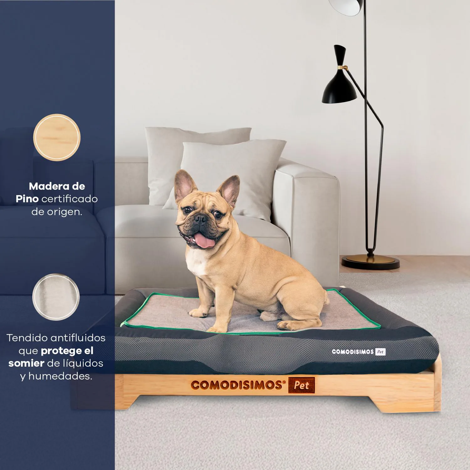 Base Cama para Perros Sommier Pet Mediano 50x80x15