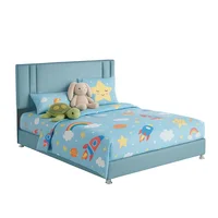 Base Cama con Espaldar Semidoble Infantil Lupe 120x190x130 Azul Claro