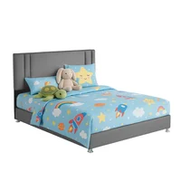 Base Cama con Espaldar Semidoble Infantil Lupe 120x190x130 Gris Plomo