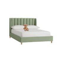Base Cama con Espaldar + Colchon Sencillo Infantil Bony 100x190x115 Verde