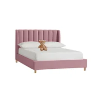 Base Cama con Espaldar + Colchon Sencillo Infantil Bony 100x190x115 Rosado