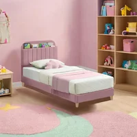 Base Cama con Espaldar + Colchon 1 Pillow Semidoble Infantil Fenix 120x190x115 Rosado
