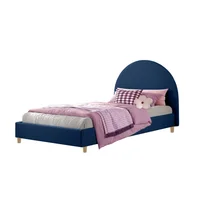 Base Cama con Espaldar + Colchon Sencillo Infantil Mia 100x190x130 Azul