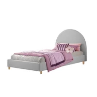 Base Cama con Espaldar + Colchon Sencillo Infantil Mia 100x190x130 Gris