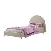 Base Cama con Espaldar + Colchon Sencillo Infantil Mia 100x190x130 Taupe