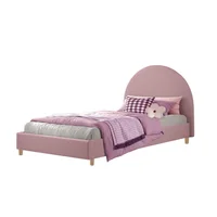 Base Cama con Espaldar + Colchon Sencillo Infantil Mia 100x190x130 Rosado