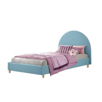 Base Cama con Espaldar + Colchon Semidoble Infantil Mia 120x190x130 Azul Claro