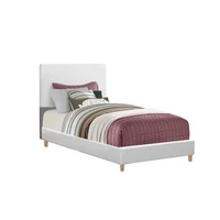 Base Cama con Espaldar + Colchon Sencillo Infantil Nino 100x190x115 Blanco