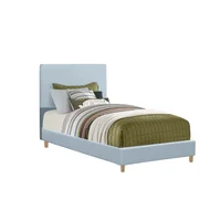 Base Cama con Espaldar + Colchon Semidoble Infantil Nino 120x190x115 Azul Cielo