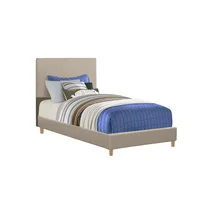 Base Cama con Espaldar + Colchon Semidoble Infantil Nino 120x190x115 Taupe