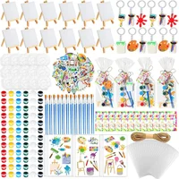 Kit De Pintura HyDren 206 Piezas Con Lienzos Caballetes Y Accesorios
