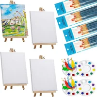 Juego de Pintura Fumete Kit Completo con Lienzos Caballetes y Pinceles