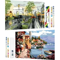 Kit De Pintura Por Números QUITEDEW Ciudad Paisaje Acrílico