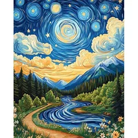 Kit De Pintura Por Números Hlison Paisaje Moon Stream