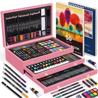 Set de Arte Deluxe 175 Piezas con Estuche de Madera y Materiales Profesionales