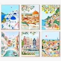 Kit De Pintura Por Números 6 Pzas Cupmod Paisajes Urbanos Adults