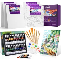 Kit de Pintura 39 Pcs Acrílicos Lienzo para Niños y Adultos