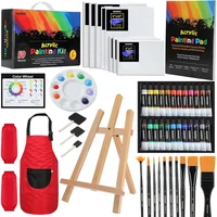 Set de Pintura Acrílica Marte 59 Piezas con Caballete y Brochas