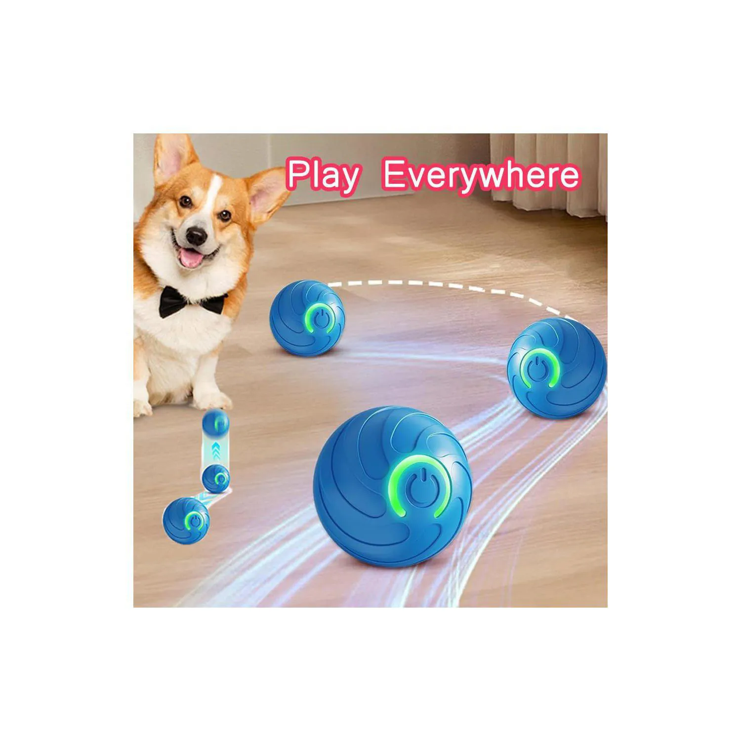 Pelotas Interactivas Para Perros Con Rebote Automático Y Luz LED Recargables