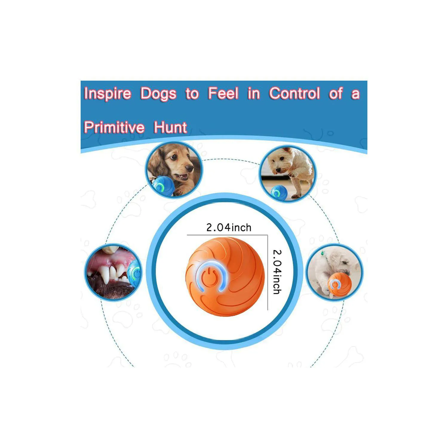 Pelotas Interactivas Para Perros Con Rebote Automático Y Luz LED Recargables 5