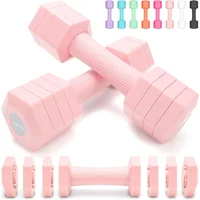 Juego De Mancuernas Ajustables Para Fitness 5.4 Kilogramos Color Rosado Marca Fragraim