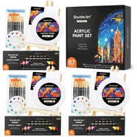 Kit de Pintura Acrílica Shuttle Art 87 Piezas con Caballetes