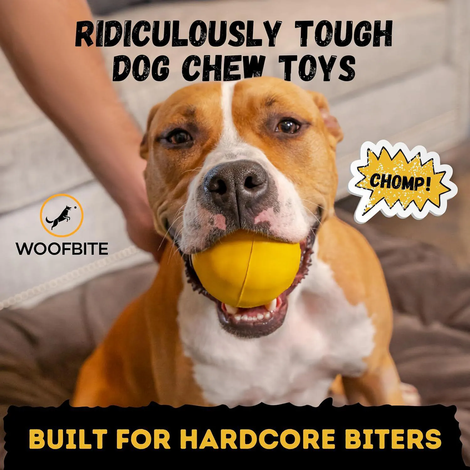 Pelota Indestructible Para Perros Grandes De Goma Natural Con Garantía De Repuesto