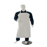 Delantal Mediano Sencillo Con Correa Superior y Lateral Ajustable Con Hebillas Plasticas. Medida 70x100 Calibre 18 Blanco