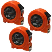 Cinta Métrica Flexómetro 7.5 m x 25 mm Zerrutti x 3 Unidades