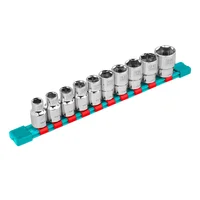 Juego de Copas Hexagonales 10 Piezas Cuadrante 1/2" 10-24 mm Cromo Vanadio