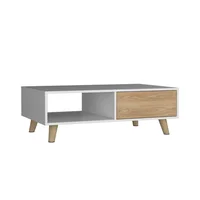 Mesa de Centro Tori (1c) Blanco+fresno/blanco 34x100.6x60 cm