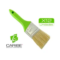 Brocha Angular 2" Cerda Natural Profesional x 12 Unidades Caribe
