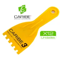 Espatula Plastica Con Mango 3" Diente Grande x 12 Unidades Caribe