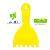 Espatula Plastica Con Mango 4" Diente Grande x 12 Unidades Caribe