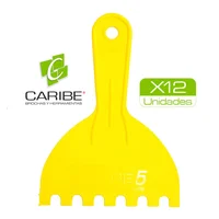 Espatula Plastica Con Mango 5" Diente Grande x 12 Unidades Caribe
