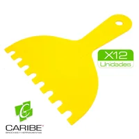 Espatula Plastica Con Mango 6" Diente Grande x 12 Unidades Caribe