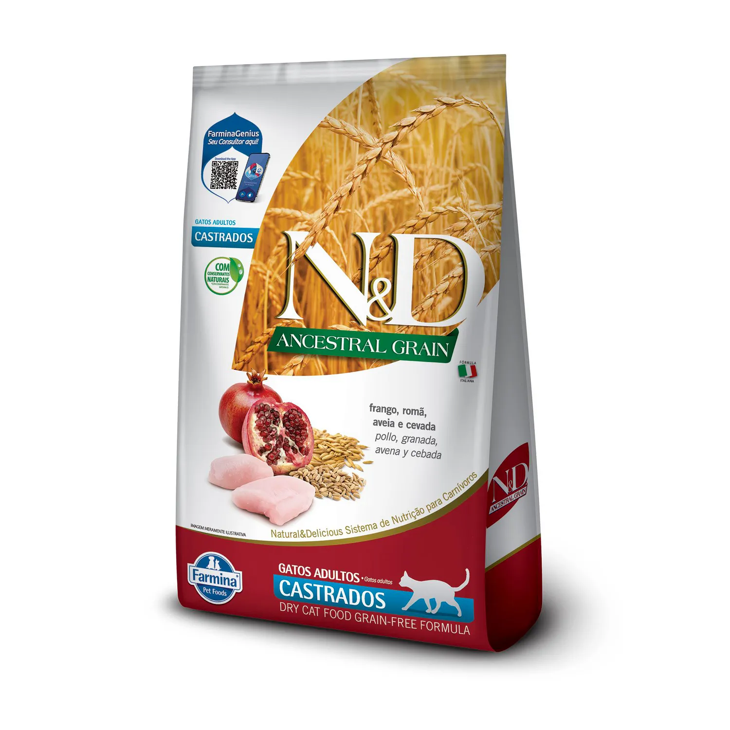 Comida Seca Para Gato N&D Ancestral Fel Frango Adt Cast 1.5kg