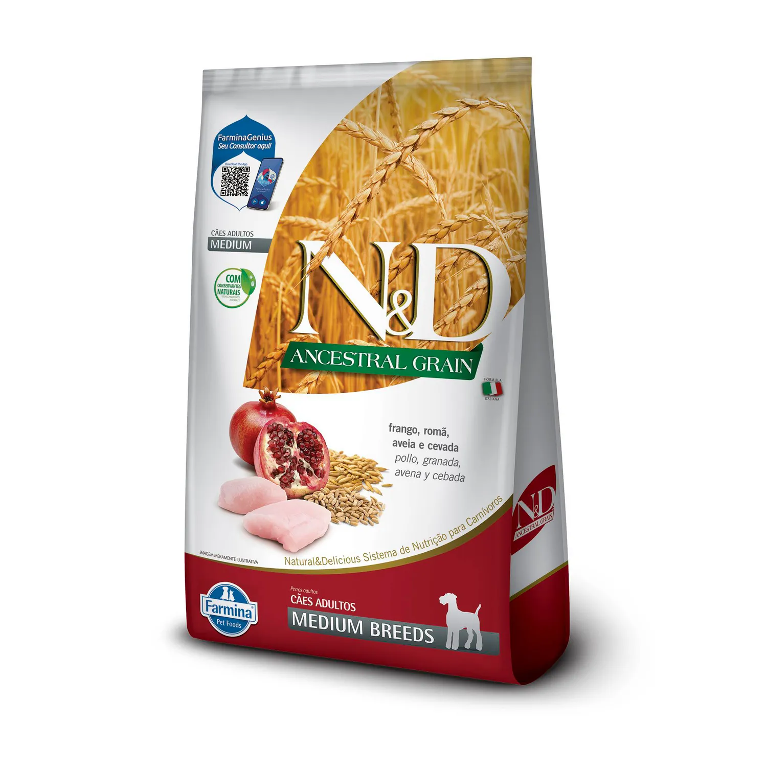 Comida Seca Para Perro N&D Ancestral Can Frango Adult Medium 10.1kg