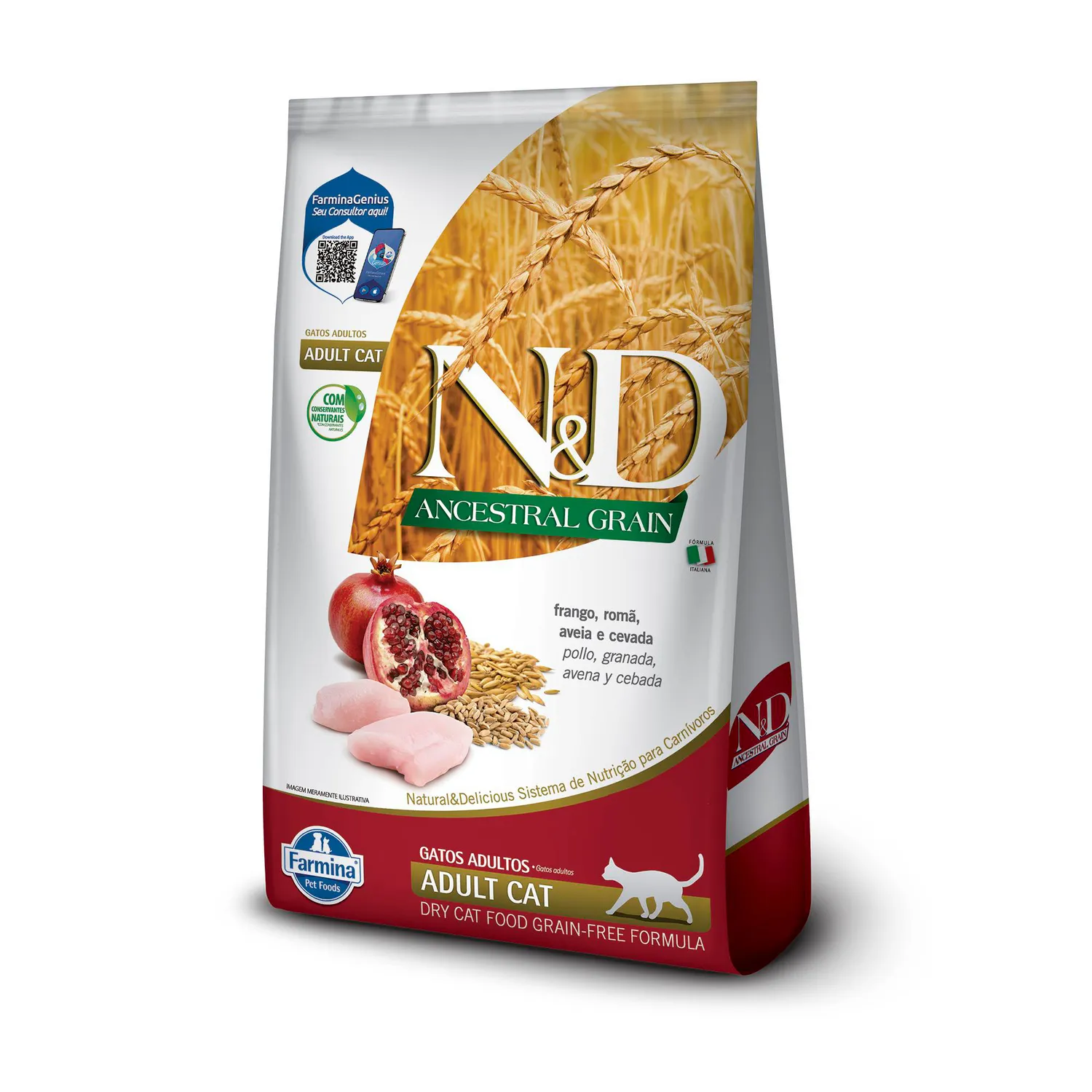 Comida Seca Para Gato N&D Ancestral Fel Frango Adt 1.5kg