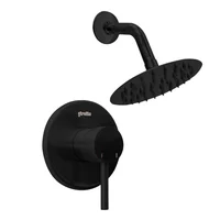 Ducha Monocotrol Fiorenzo Con Regadera Lucca Negro Mate Stretto
