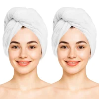 Set X2 Toalla Turbante para Cabello Algodón Ultra Absorbente