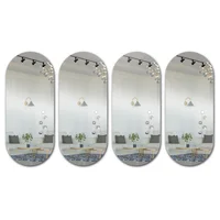 Set X4 Espejo Decorativo Ovalado Acrílico Autoadhesivo 40X80