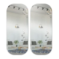 Set X2 Espejo Decorativo Ovalado Acrílico Autoadhesivo 40X80