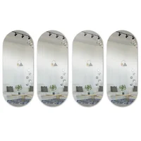 Set X4 Espejo Acrílico Decorativo Ovalado 40X90 Cm Moderno
