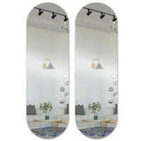 Set X2 Espejo Acrílico Cuerpo Completo 50X150 Ovalado Pared