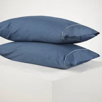 Set x 2 Fundas 300 Hilos Algodón Azul 50 x 90 cm