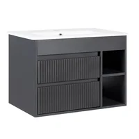 Conjunto Mueble De Baño Paris Dark Grey 60*46 Elevado