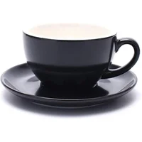 Set Pocillo + Plato 330 ml Negro Set X8