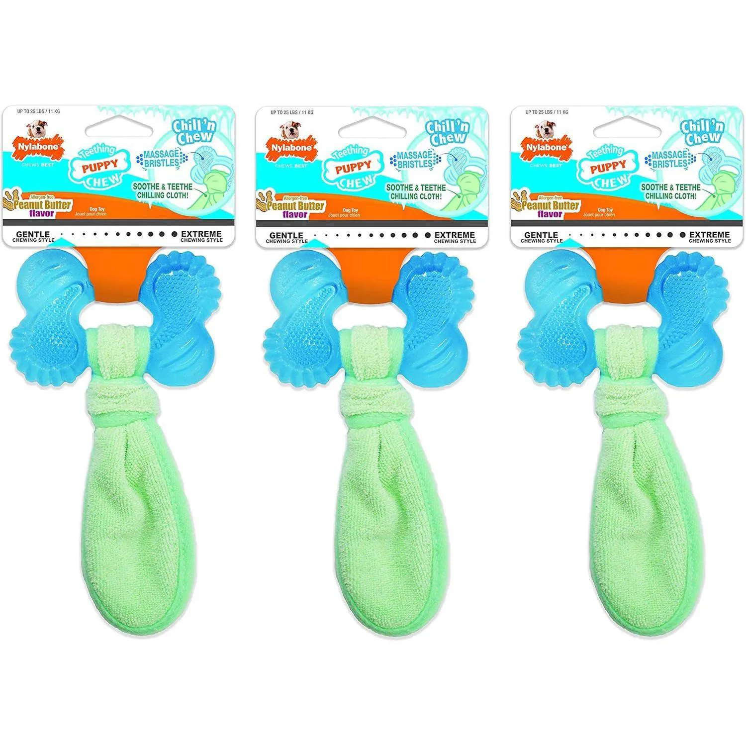 Paquete De Juguetes Para Cachorros Con Dentición Sabor Mantequilla De Maní Refrescante
