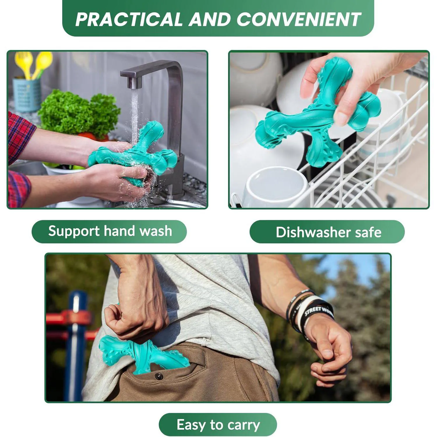 Juguete De Hueso Para Perros Grandes Con Limpieza Dental Y Alta Resistencia 5